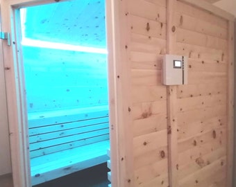 Swiss stone pine sauna, 42 mm logs made of solid Swiss stone pine Swiss stone pine