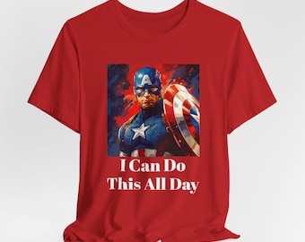 Camiseta de arte pop del Capitán América (también conocido como Steve Rogers), con un toque de superhéroe.