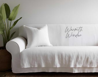 Handmade White Cotton Couch Cover: Custom Sofa Slipcover