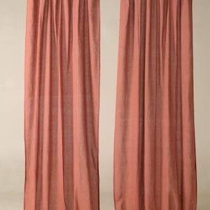 maroon gauze curtains  vertical stripe curtain
boho sheer curtain  linen window drape
 boho sheer curtain