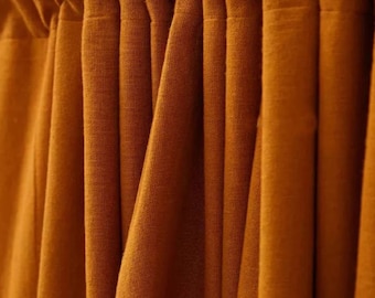 Bohemian Terracotta Cotton Curtains: Tassel Window Drapery, 2 Panel Set