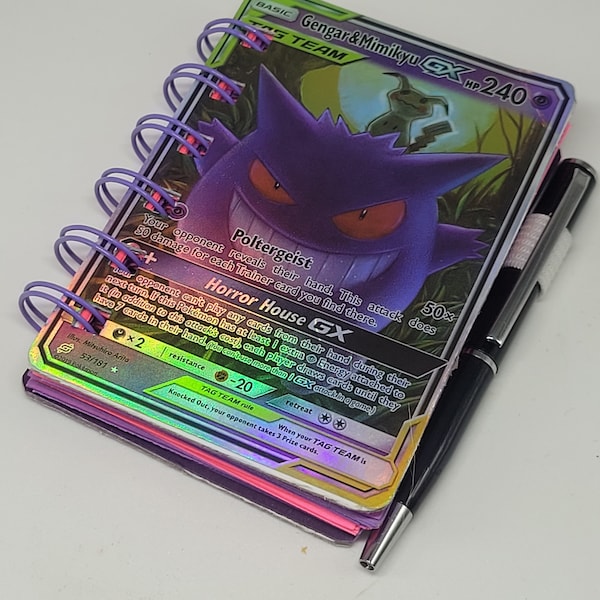 Small Gengar and Mimikyiu Notepad with pen spiral bound
