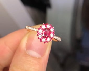 ＊925 大粒ルビーのお花が咲くリング gold ruby ring 楽天市場】指輪 レディース K18YG イエローゴールド フラワーモチーフ