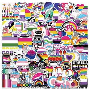 Pack of 50 LGBTQ stickers/stickers mix pride rainbow gay bisexual transsexual diverse non-binary