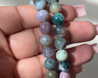 Indian Agate 8mm & 10mm Bead Crystal Bracelet - Natural Handmade Crystal Healing Gemstone Jewellery