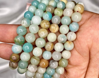 Blue Caribbean Calcite Bead Bracelet 8mm - Natural Crystal Gemstone Jewellery/ Handmade /Gift / Crystal Bracelet