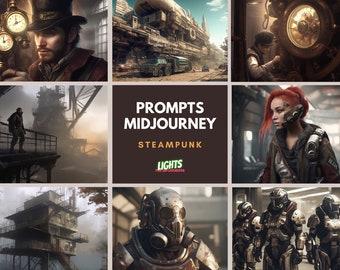 Steampunk Post-Apocalyptic AI Art Prompts - Instant Download