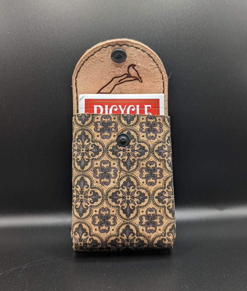 Leather Playing Cards Case Handmade 100 Genuine Leather and Natural