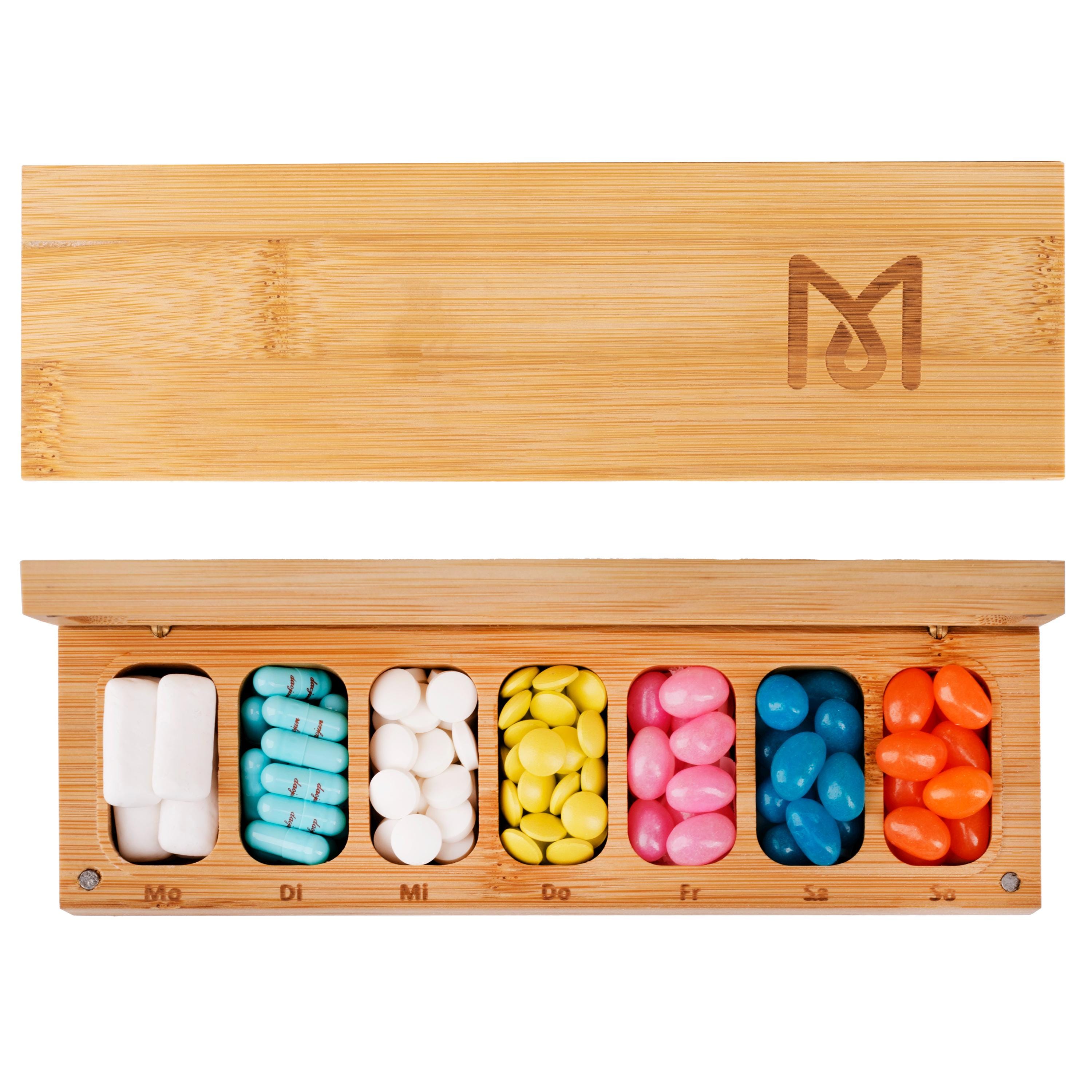Pillendose Für 7 Tage – Wochenorganizer Mit 7 Fächern, BPA-frei, Blau, Praktisch Für Unterwegs