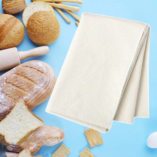 Premium Bäckerleinen teigtuch zum Brot Backen,aus100% unbehandelten Natur Leinen,Professionelles Gärtuch für Teig Baguette