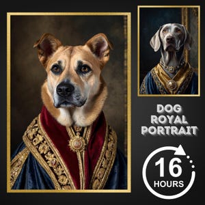 Custom Pet Portrait From Photo, Renaissance Dog Painting, Royal Pet Portrait, Royal Portrait, Pet Portrait Gift, Digital Download