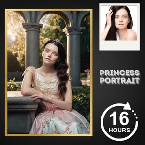 Custom Royal Princess Portrait from Photo, Royal Queen Portrait, Personalized Gift For Mom, Custom Woman Portrait, Renaissance Portrait