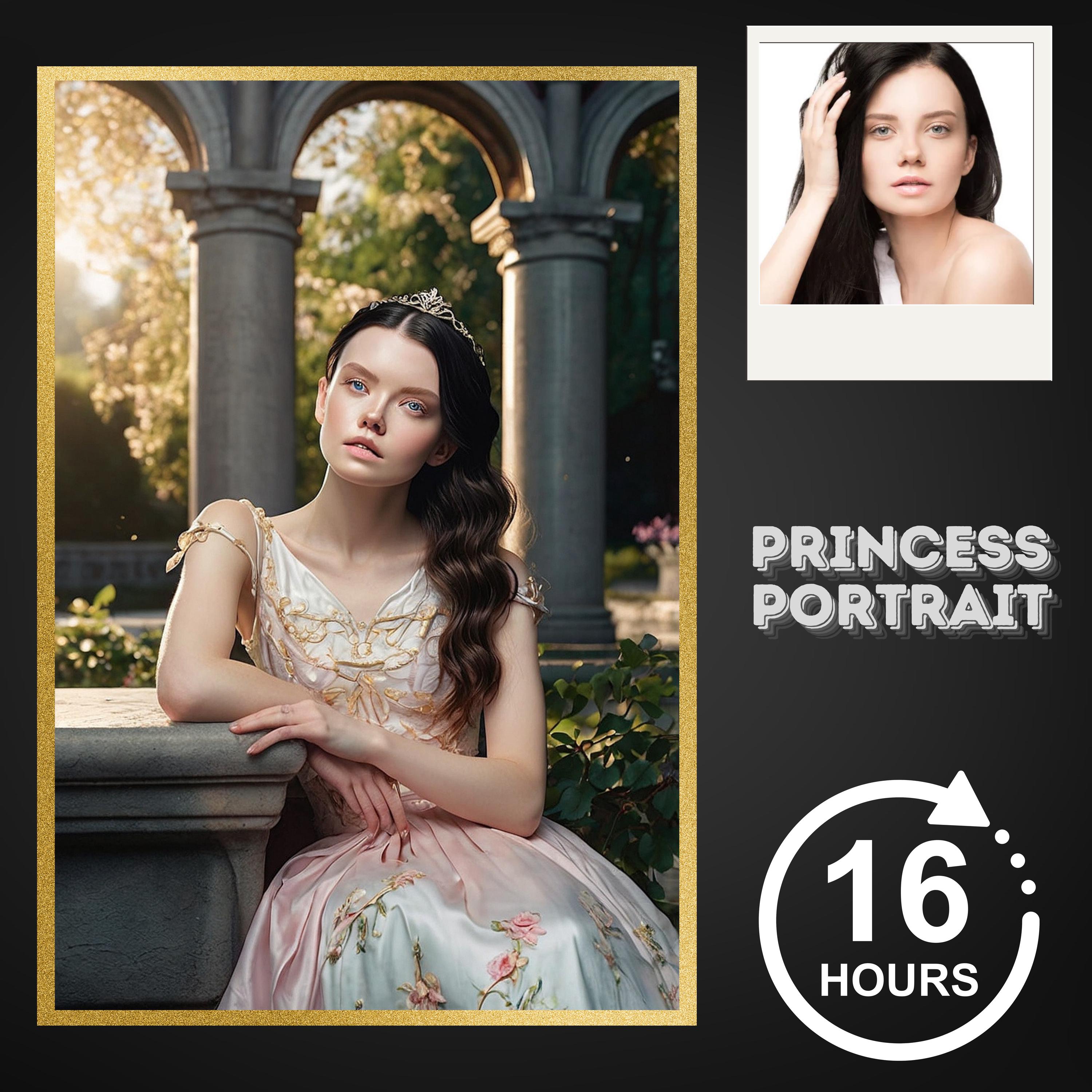 Princess Protrait Custom Royal Princess Portrait From Photo, Royal Queen Portrait ...