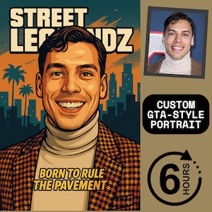 Custom GTA Style Portrait, Personalized Digital Artwork, Turn Your Photo into a Gaming Character, GTA Style Couple, Friends And Pet Art