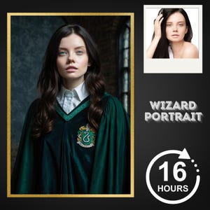 Custom Wizard Portrait from Photo, Gift for Girlfriend, Custom Woman Portrait, Magician Portrait, Witch Portrait, Digital Download