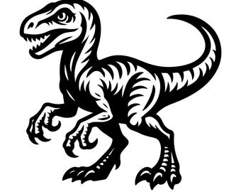 ヴェロキラプトル恐竜ベクターイラスト | カットファイル（svg、png、eps、dxf、pdf）