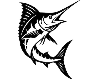 Blue Marlin Fish SVG – Angler Wildlife Cut File, Commercial Use (Instant Download)