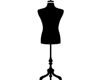 Jurk vorm SVG - naaister Mannequin Fashion Display Model silhouet Clip Art gesneden bestand, Instant Download, commercieel gebruik jpg png eps pdf