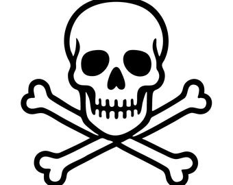 Jolly Roger Skull and Crossbones SVG: Pirate Clipart (Commercial Use)