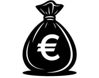 Money Bag SVG – Finance Clip Art, Commercial Use (Digital Download)