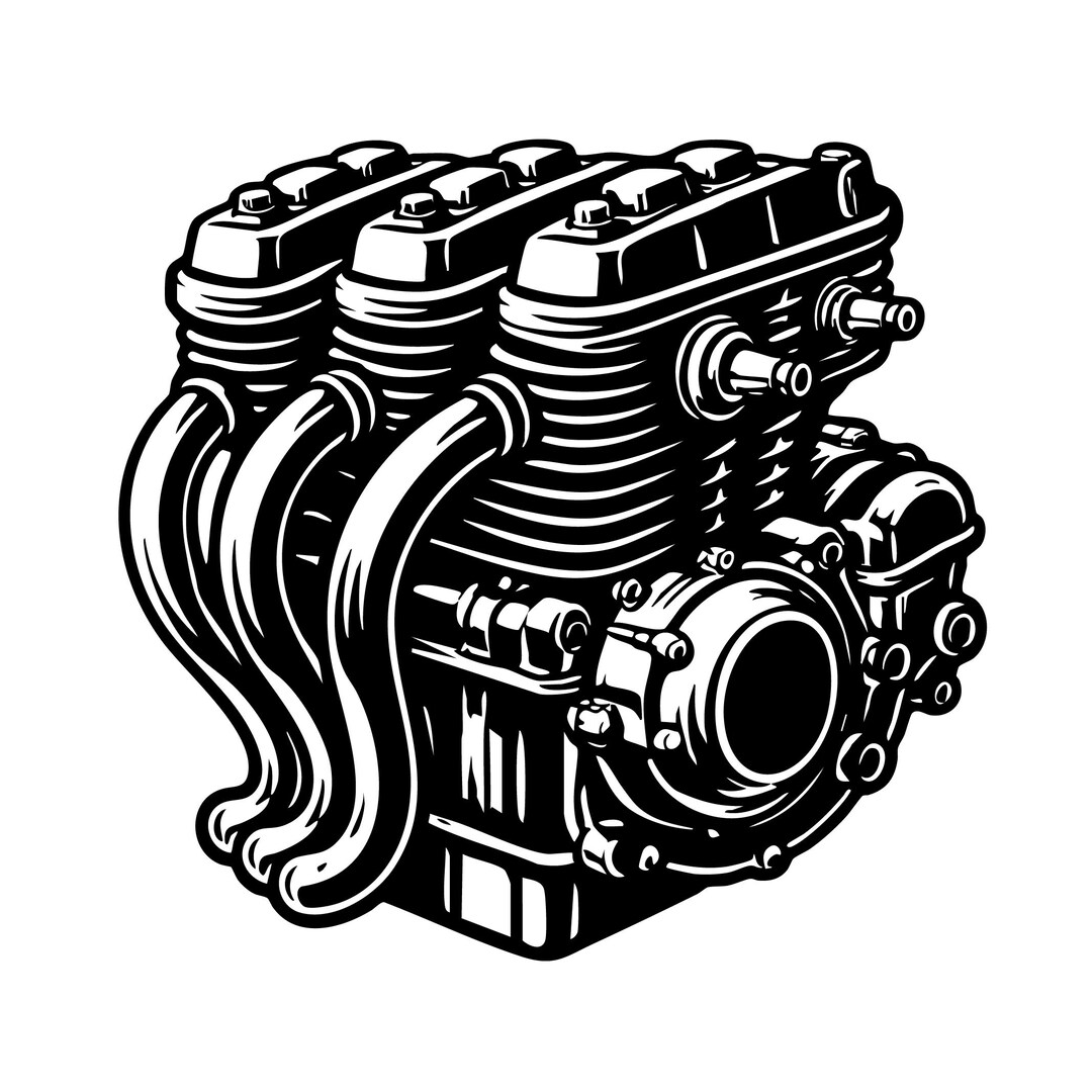 Super Bike Engine SVG: Motor Engine Clipart Cut File (commercial Use ...