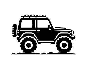 4WD Vehicle SVG - Off-road Four Wheel Drive 4x4 SUV Car Printable Clip ...