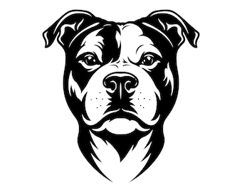 Pitbull Dog SVG - Pit Bull Terrier Guard Dog Pet Printable Clip Art Cut File, Instant Download, Commercial Use, svg png jpg eps pdf