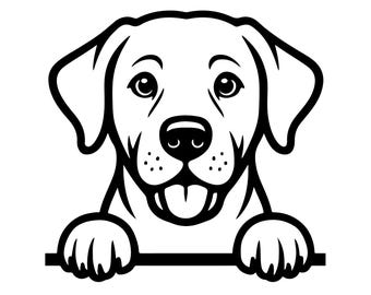 Peeking Labrador Retriever Vector Graphic | Commercial Use (Digital Download)
