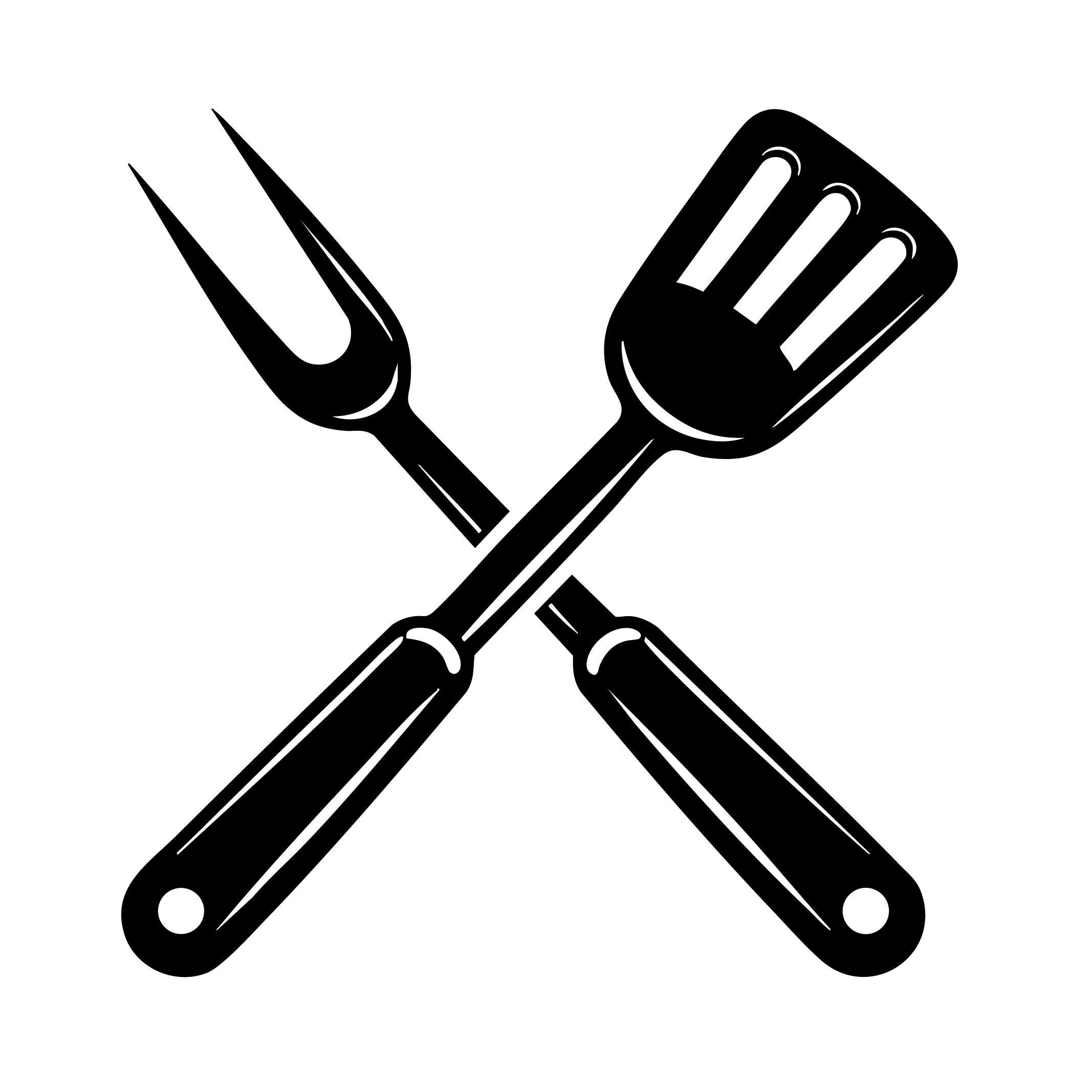 Crossed BBQ Utensils SVG Grill Spatula Fork Cooking Barbecue Cricut ...