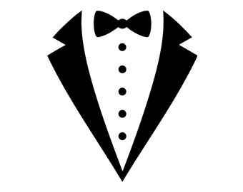 Tuxedo SVG Clipart, Wedding Groom Suit Silhouette (Commercial Use)