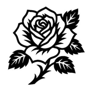 Rosblomma SVG - Blommig Clipart Utskrivbar Klippfil (Direkt Nedladdning)