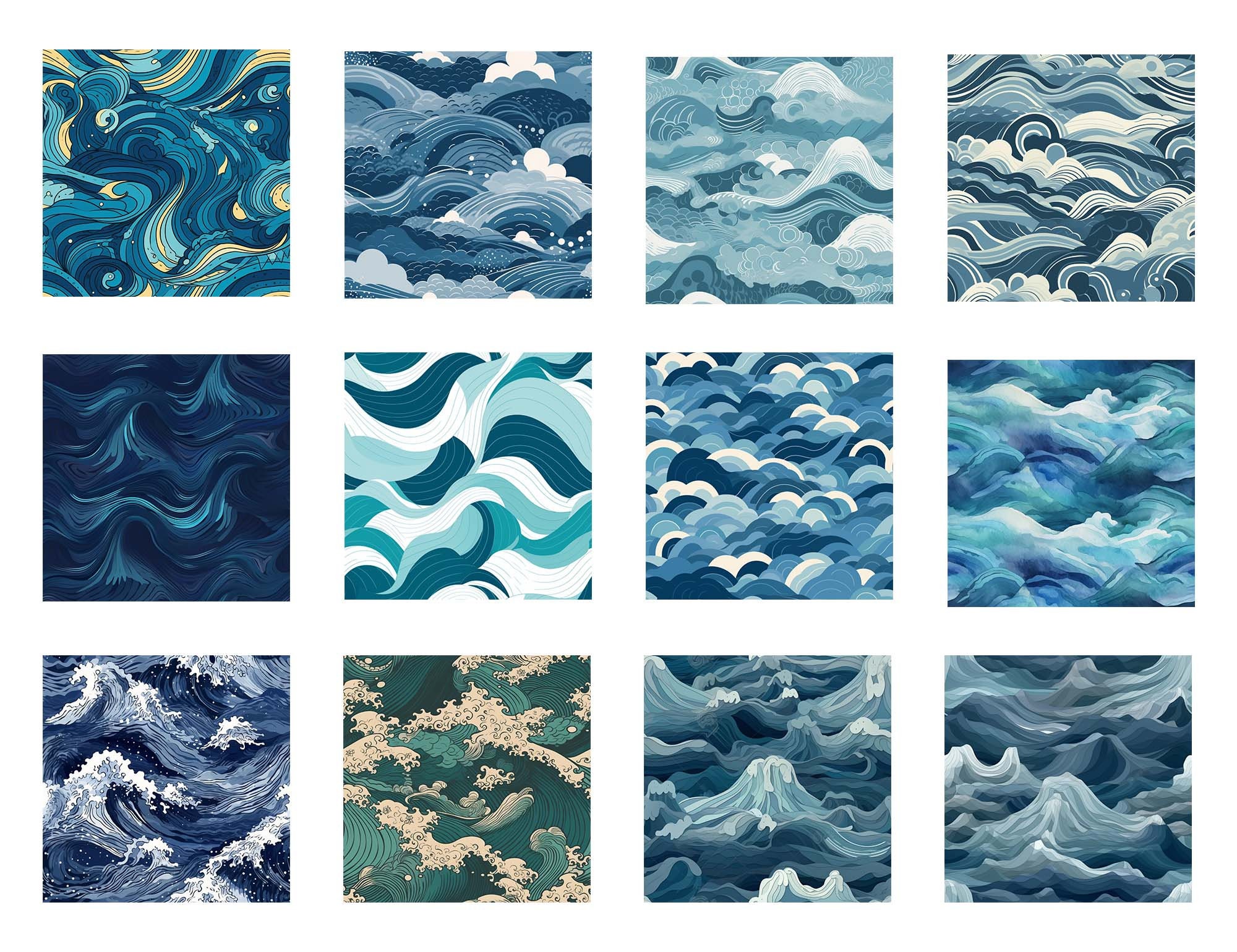 Digital Scrapbook Paper Set - Printable Backgrounds - Ocean Backgrounds ...