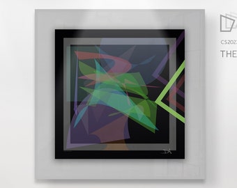 Colorful Abstract Wall Art "The rogue wave" - Digital High Quality Handmade Artwork - Square | Black background