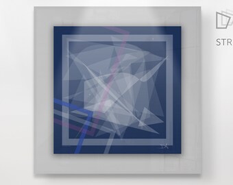 Colorful Printable Abstract Digital Art "Straight to the abyss" - Digital High Quality Handmade Artwork - Square | Blue