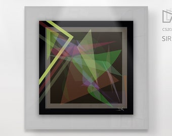 Colorful Abstract Wall Art "Sirens song" - Digital High Quality Handmade Artwork - Square | Black background