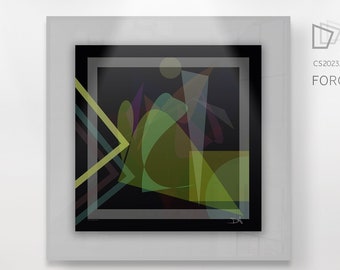 Colorful Printable Abstract Wall Art "Forgiveness" - Digital High Quality Handmade Artwork - Square | Black background