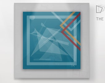 Colorful Printable Abstract Digital Art "The knights charge" - Digital High Quality Handmade Artwork - Square | blue