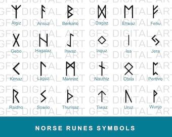 Norse Runes Symbols Swg Gods Elder Futhark Runes Eps Bundle 25