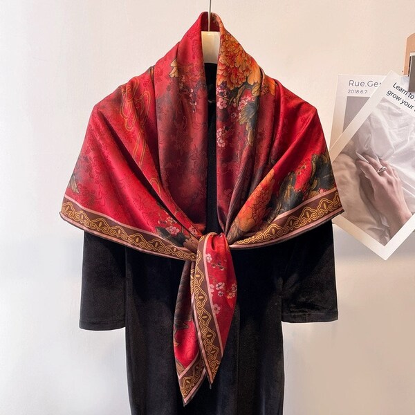 Jacquard Silk Scarf Etsy