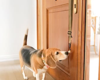 Ręcznie robiony wieszak na dzwonek dla psa: narzędzie do nauki korzystania z kuwety firmy Noble Bells®