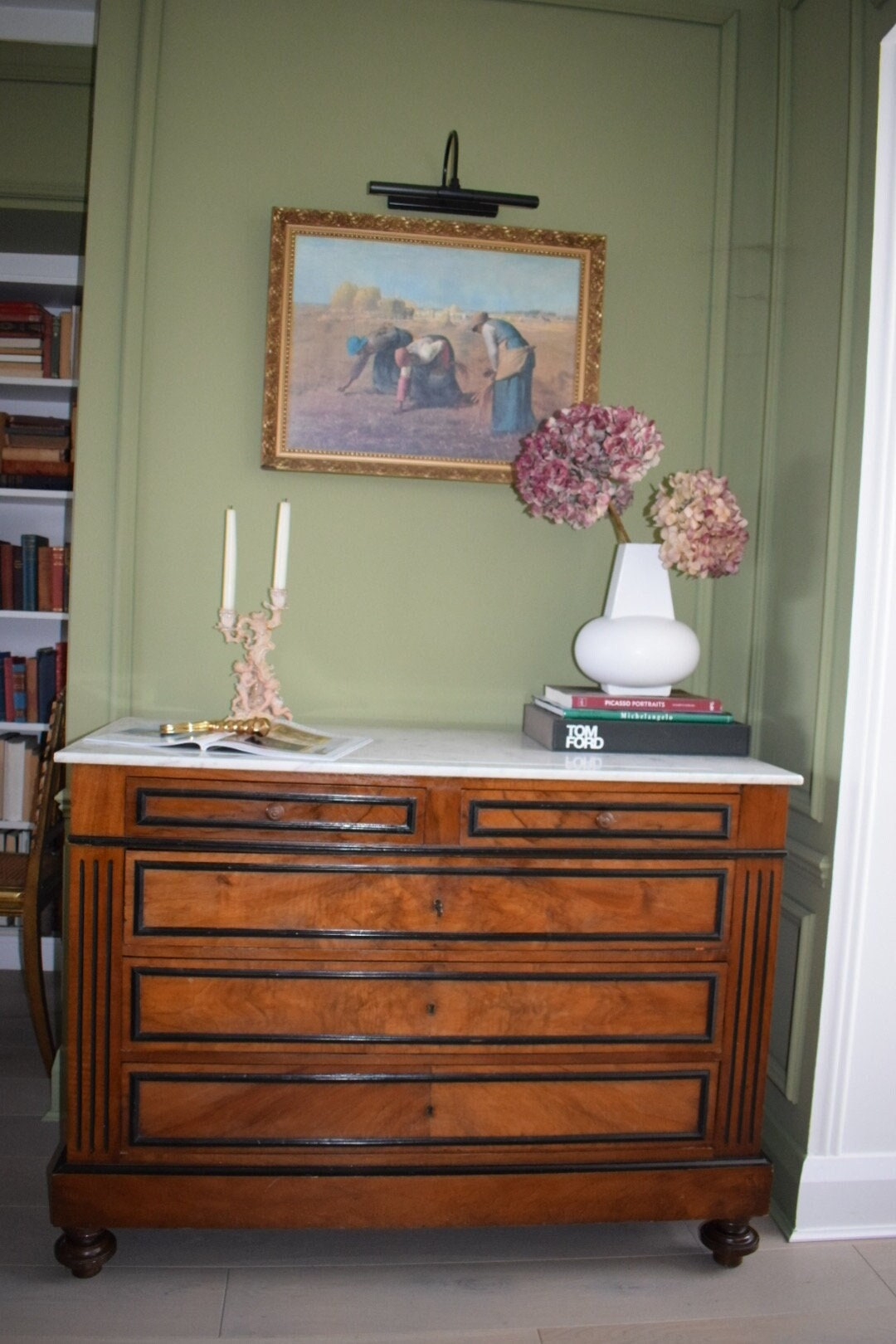Vintage burl sale wood dresser