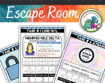 Kit de escape room para viajar en el tiempo, juego imprimible para fiestas, juego imprimible para interiores, escape room imprimible para niños, juegos para fiestas de cumpleaños, juegos familiares