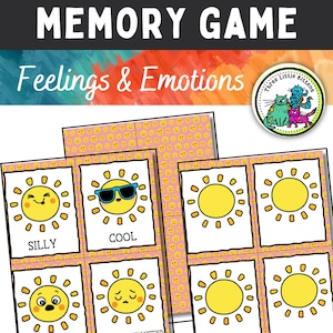 Identifying feelings activity, memory game printable, feelings and emotions for kids, feelings game for young kids, printable game cards