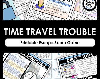 Time Travel Escape Room Kit, Escape Room for Kids, Printable Party Game, Indoor Printable Game, Birthday Party Games, Printable Family Games