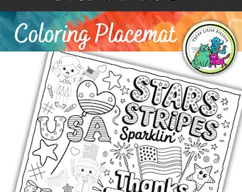 4 juli activiteitenblad voor kinderen, 4 juli kleurplaat placemat afdrukbaar, patriottische afdrukbare spelactiviteiten voor kinderen