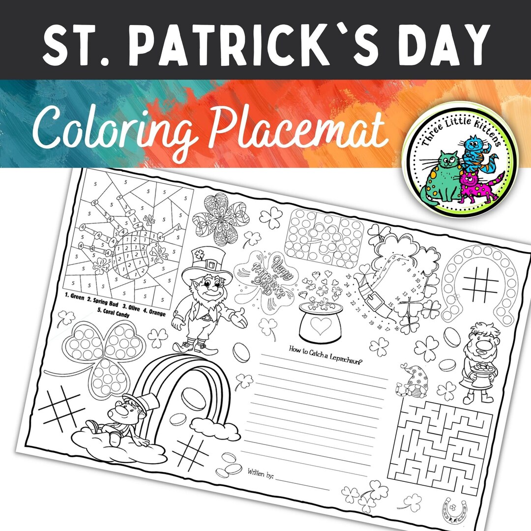 St. Patrick's Day Activity Sheets, Party Activities,activity Placemats ...