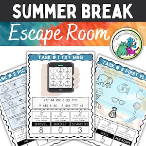 Escape Room Kit Zomervakantie, Afdrukbaar feestspel, Afdrukbaar spel voor binnen, Afdrukbare Escape Room voor kinderen, Verjaardagsfeestje Games, Familiespel