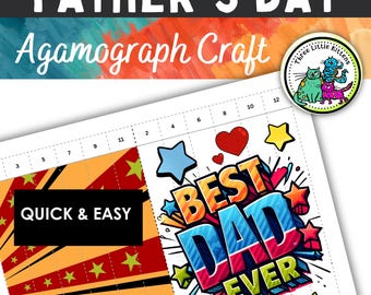 Father's Day Agamograph Activity for Kids, Father's Day Craft, Printable Accordion Fold Activity, Printable Agamograph, DIY Keepsake for Dad