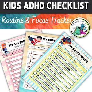 Kinder ADHS tägliche Checkliste, Routine & Fokus Tracker für Eltern, Lehrer und Betreuer, ADHS Checkliste für Kinder, ADHS Tagesablauf