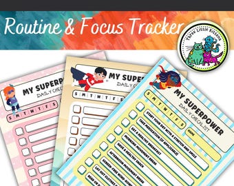 Lista de verificación diaria para niños con TDAH, seguimiento de rutina y concentración para padres, maestros y cuidadores, lista de verificación para niños con TDAH, programa diario para niños con TDAH